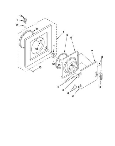 Dryer front panel and door parts