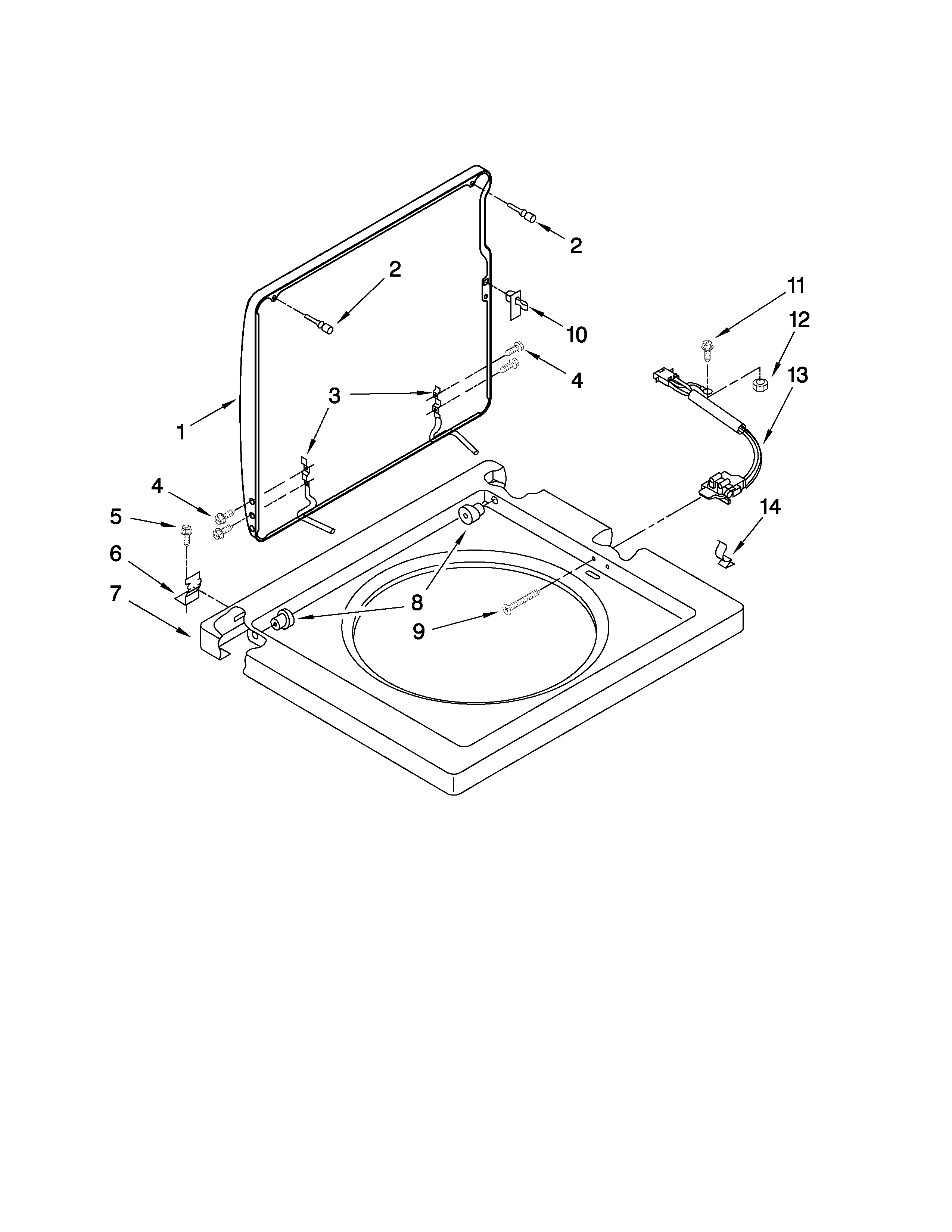 Washer top and lid parts