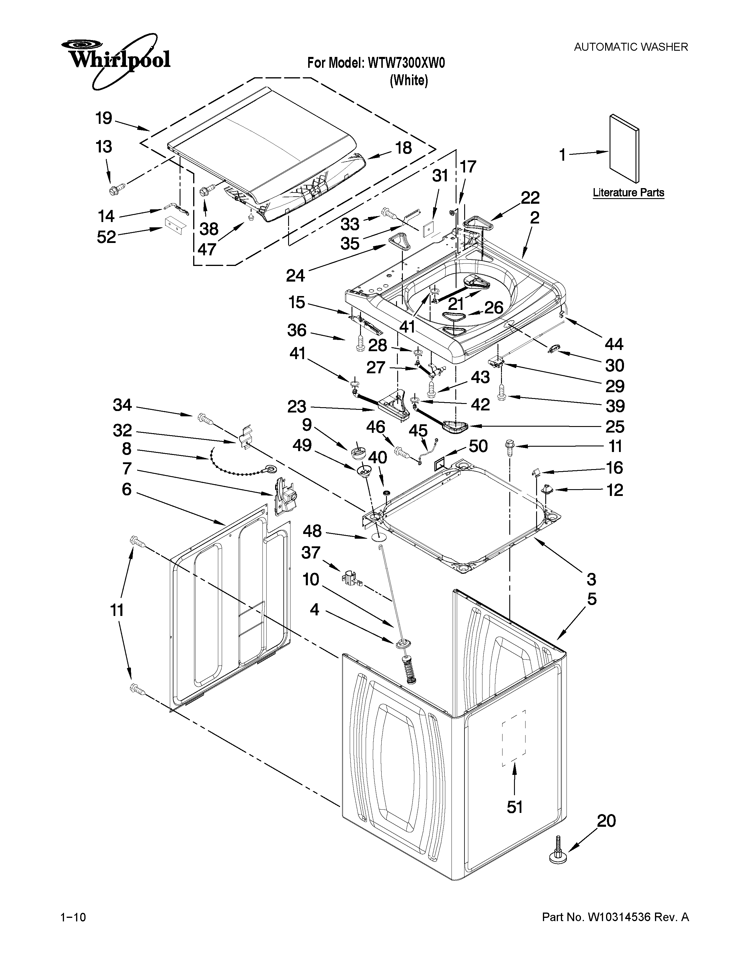 TOP AND CABINET PARTS