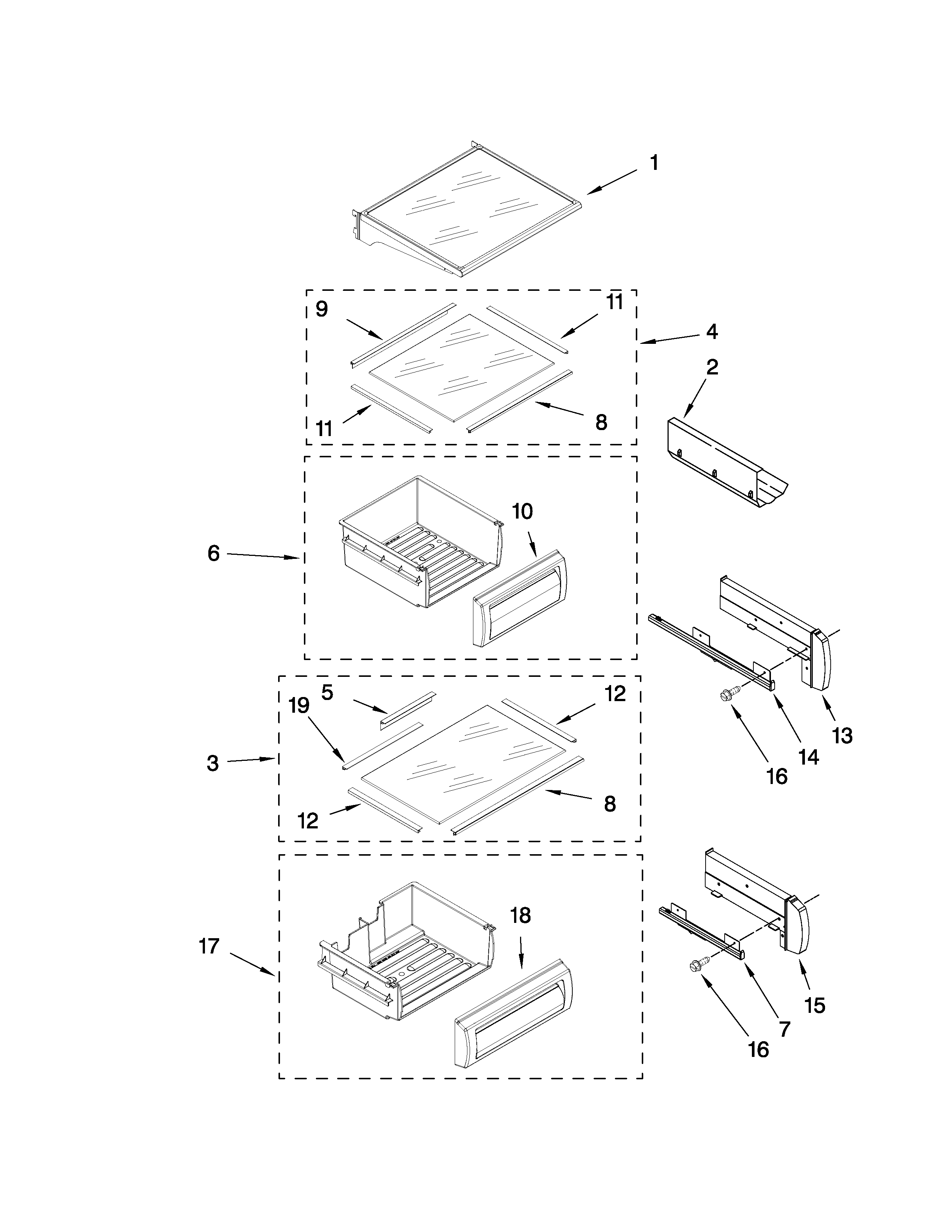 REFRIGERATOR SHELF PARTS
