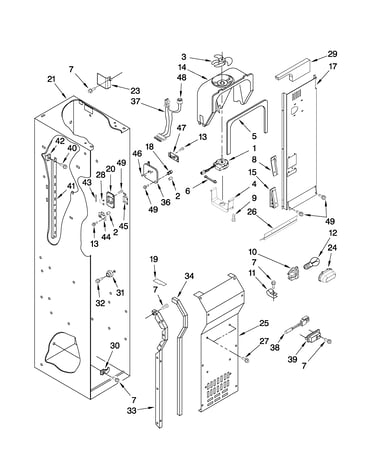 Freezer liner and air flow parts