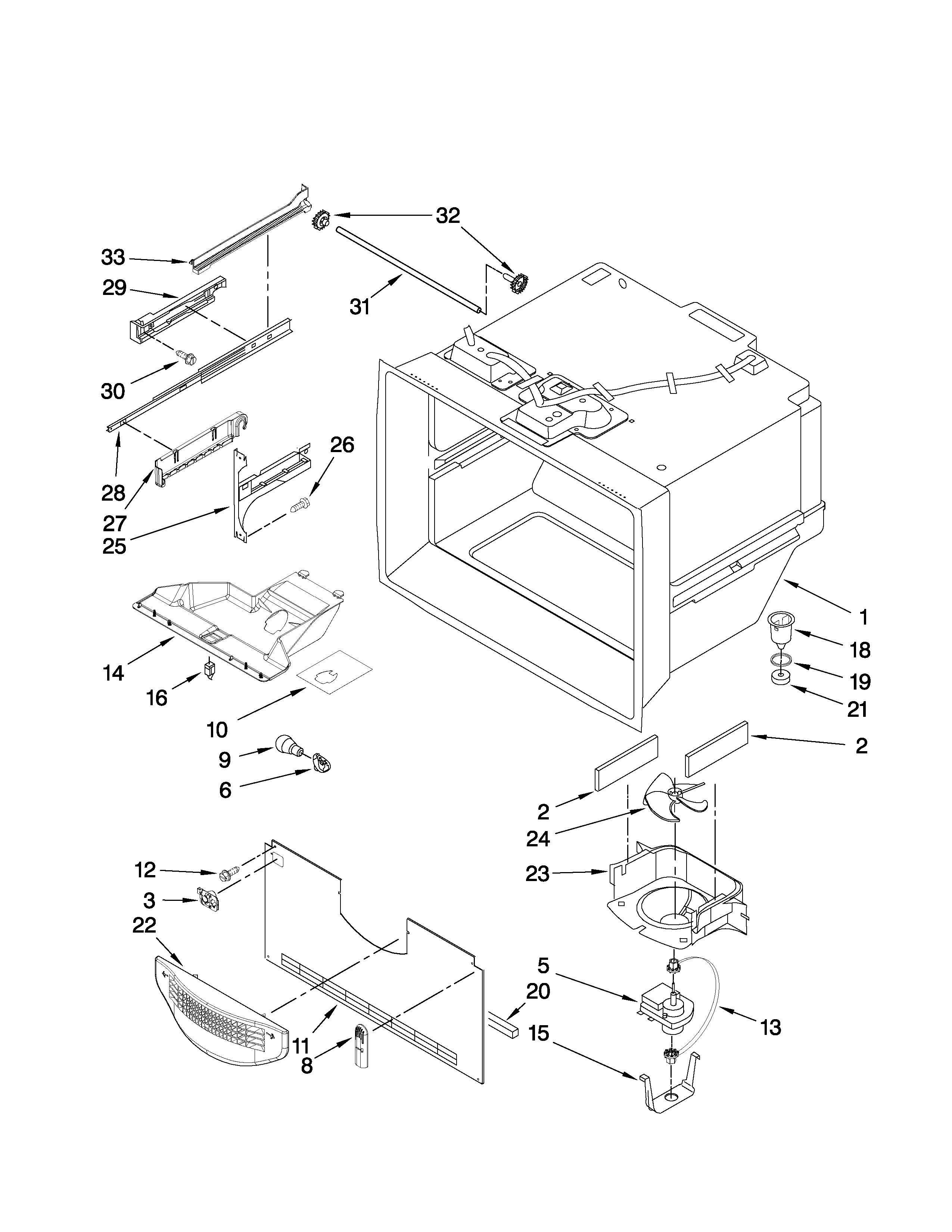 Freezer liner parts