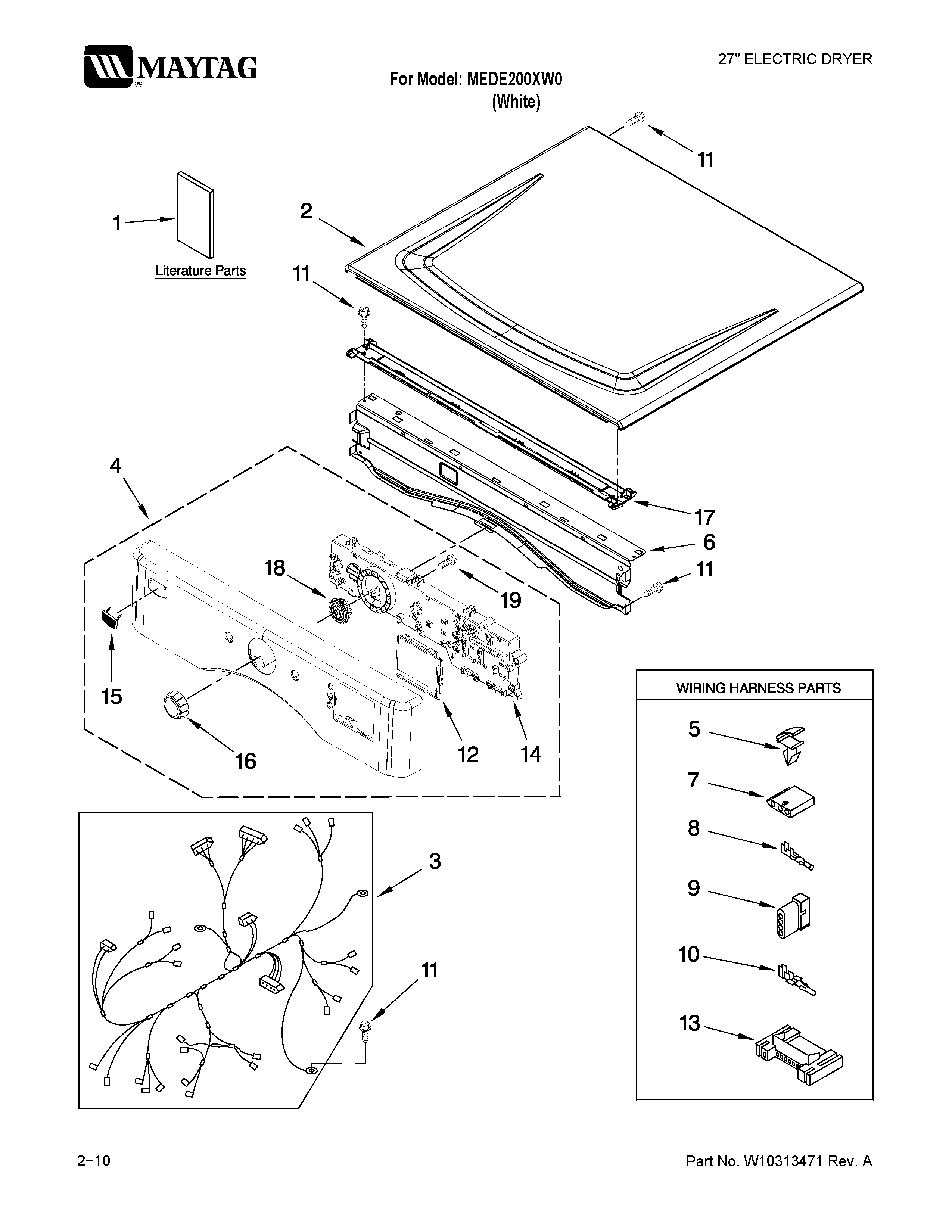 Top and console parts
