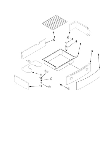 Drawer and rack parts