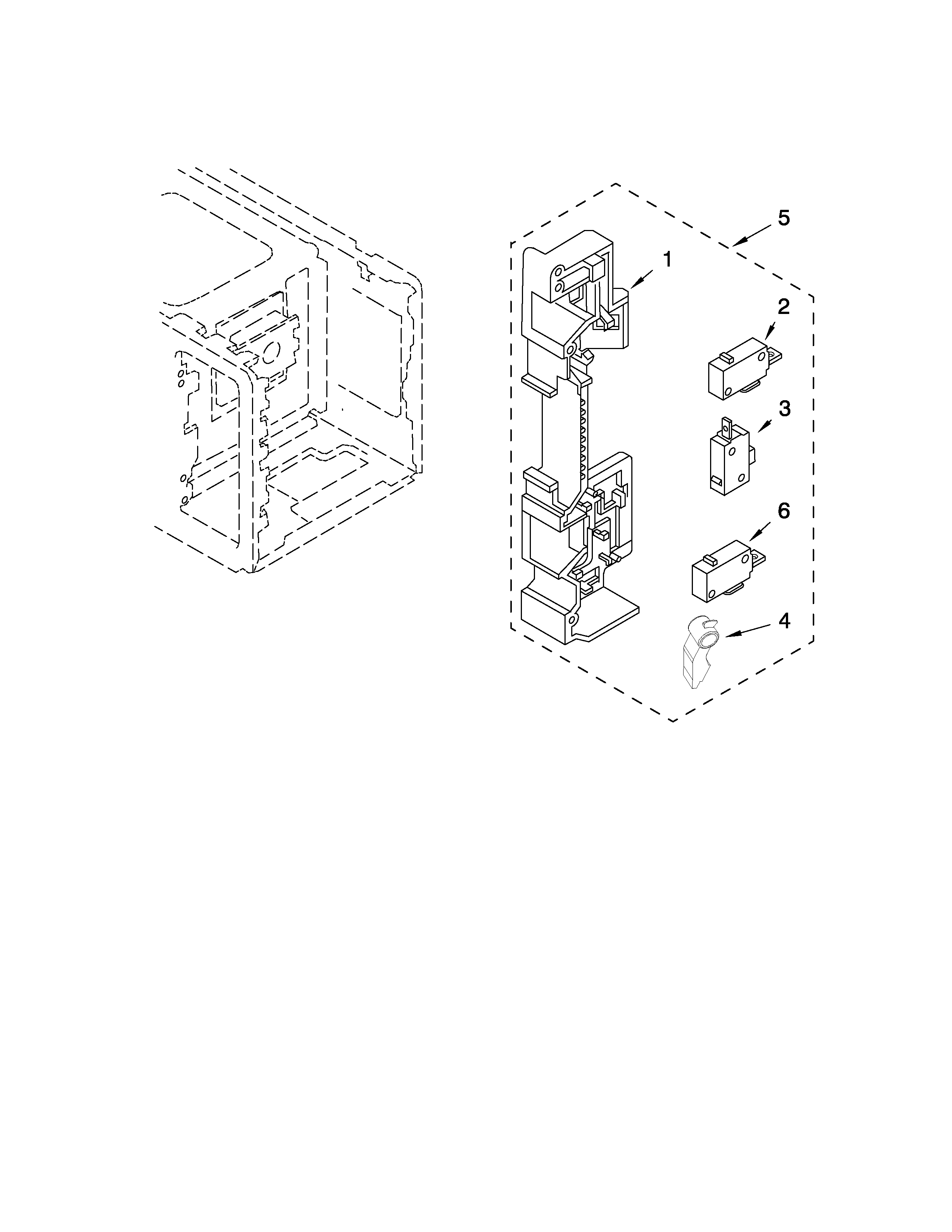 Microwave latch board parts