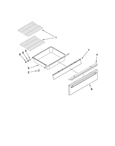 Drawer and rack parts