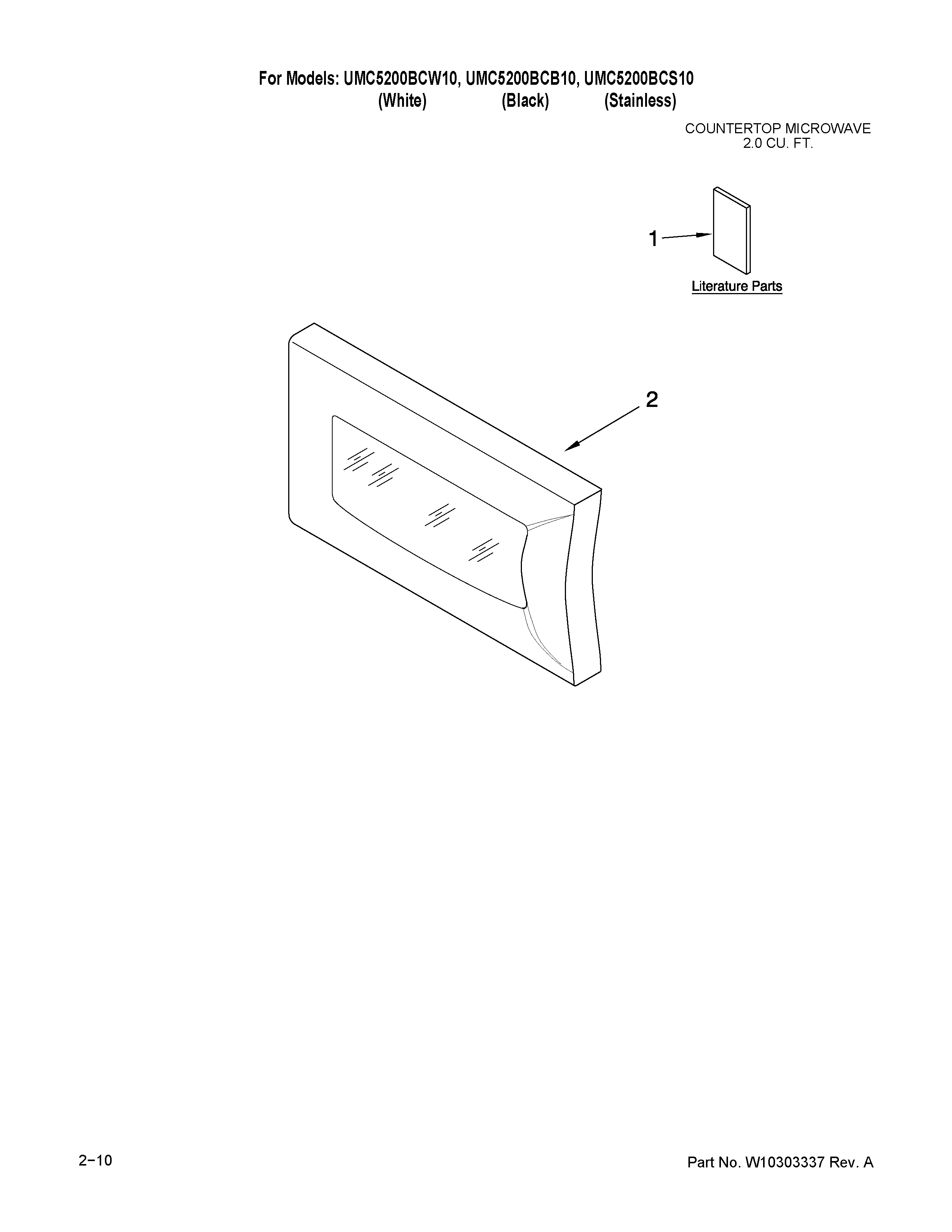 Microwave door parts