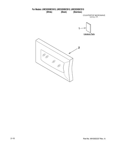 Microwave door parts