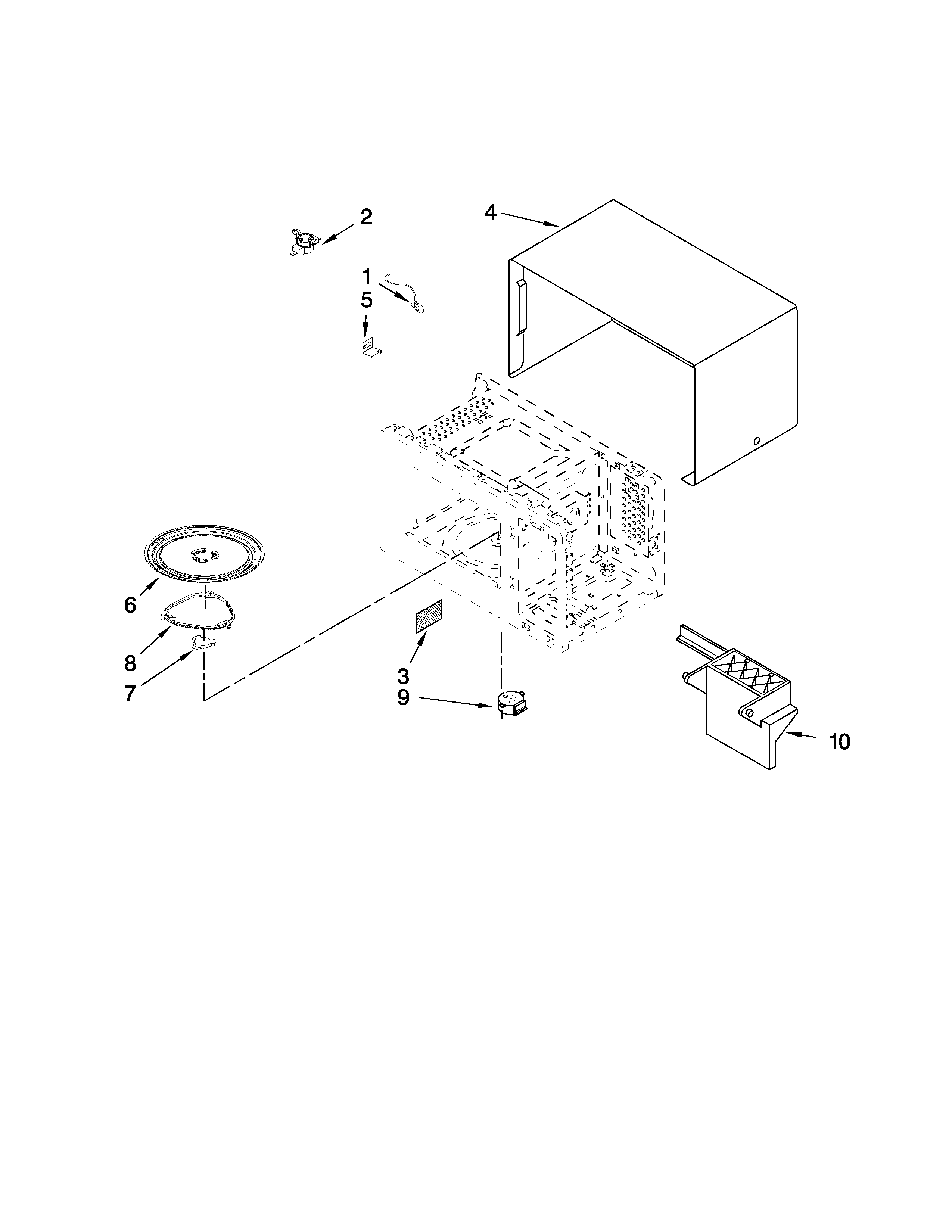 Microwave oven cavity parts