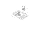 Maytag UMC5200BCW10 base plate and convection parts diagram