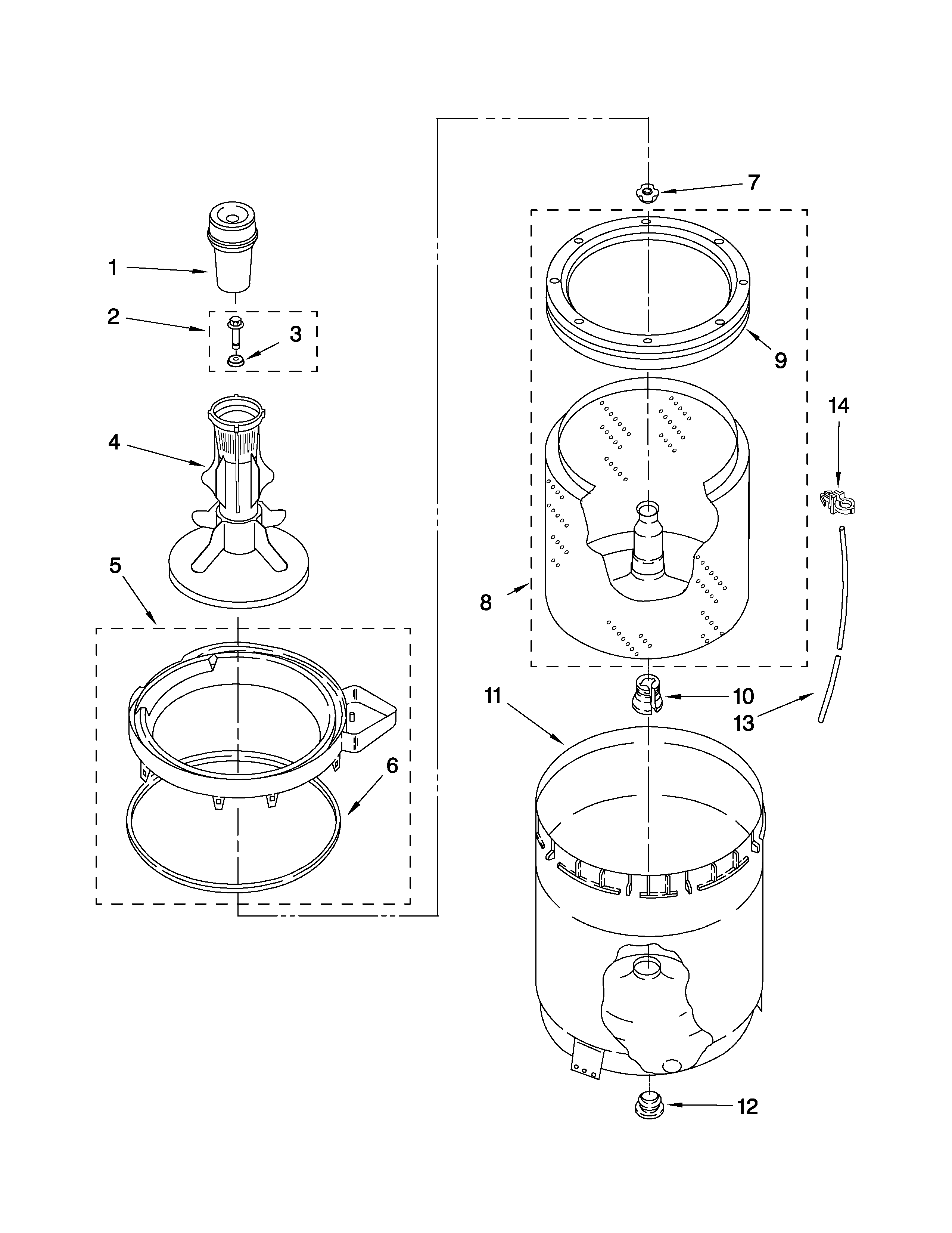 AGITATOR, BASKET AND TUB PARTS