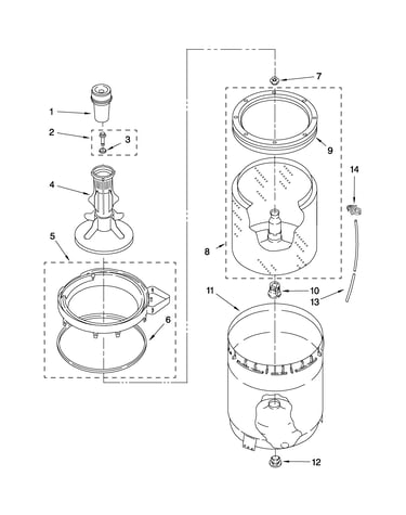 Agitator, basket and tub parts