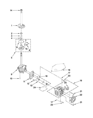 Brake, clutch, gearcase, motor and pump parts