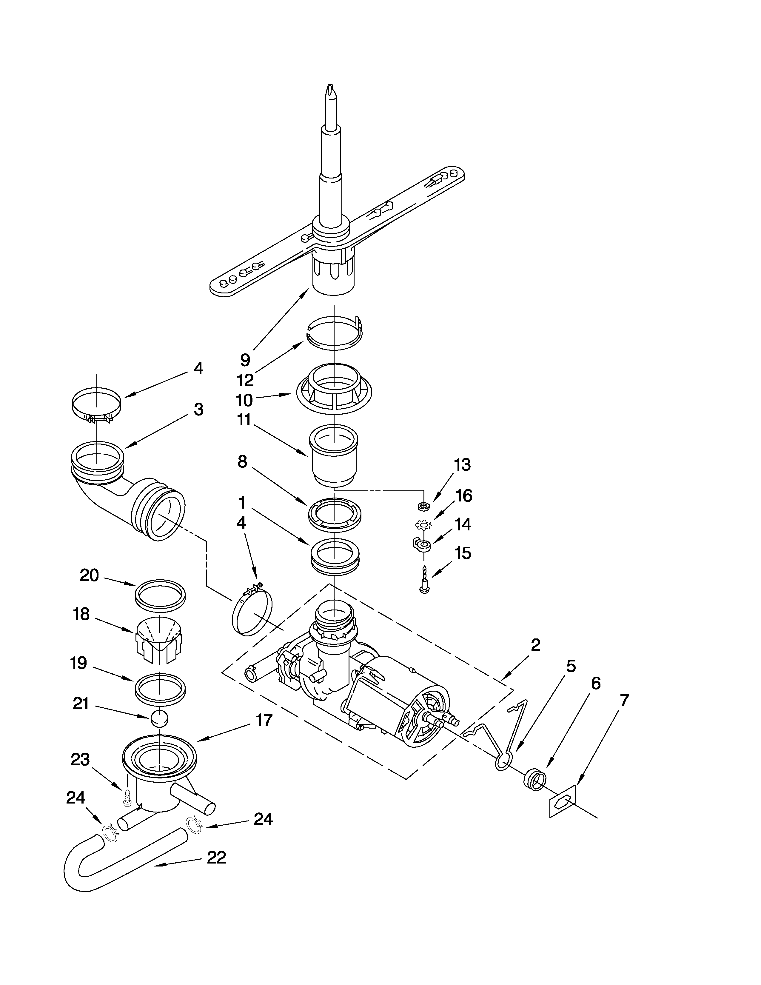 Pump and spray arm parts
