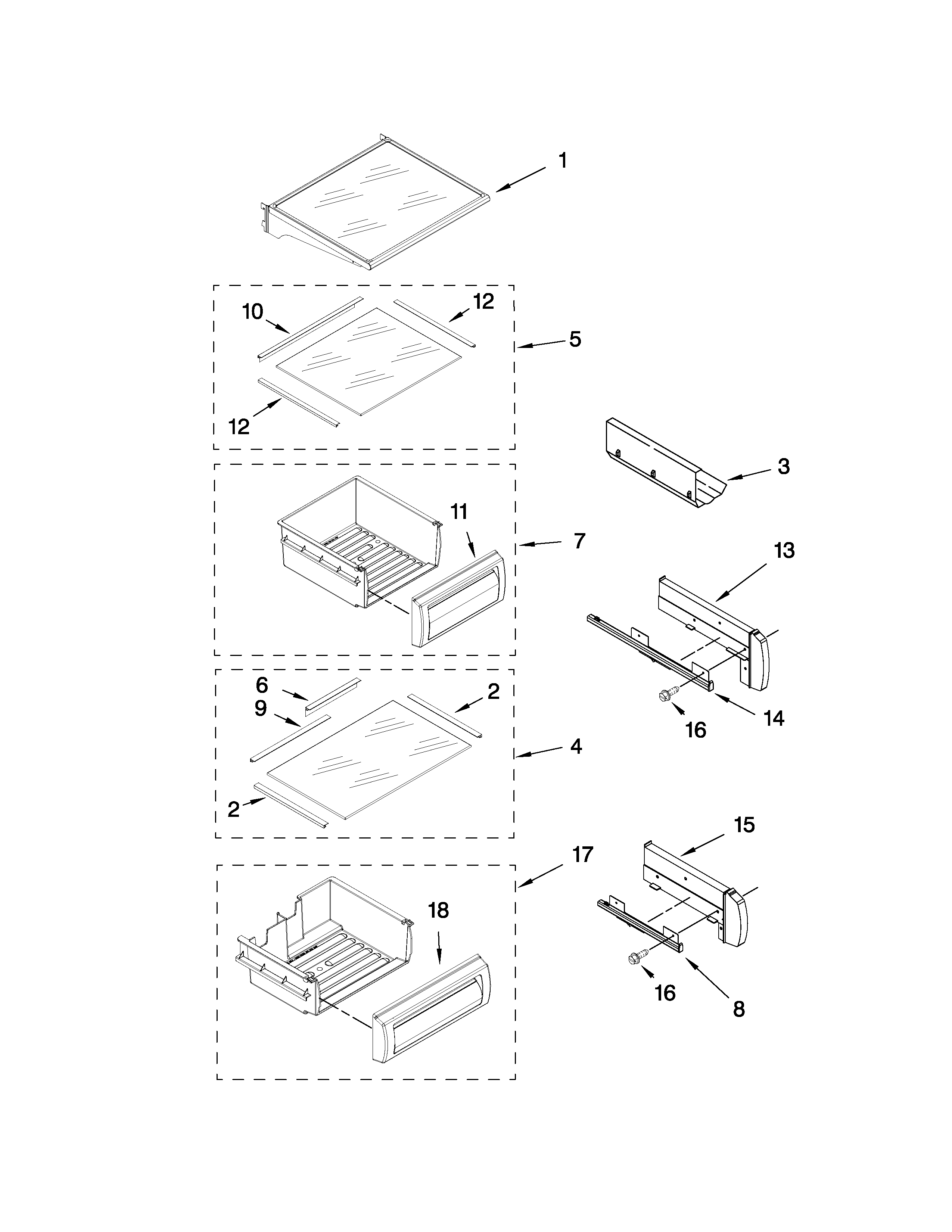 REFRIGERATOR SHELF PARTS