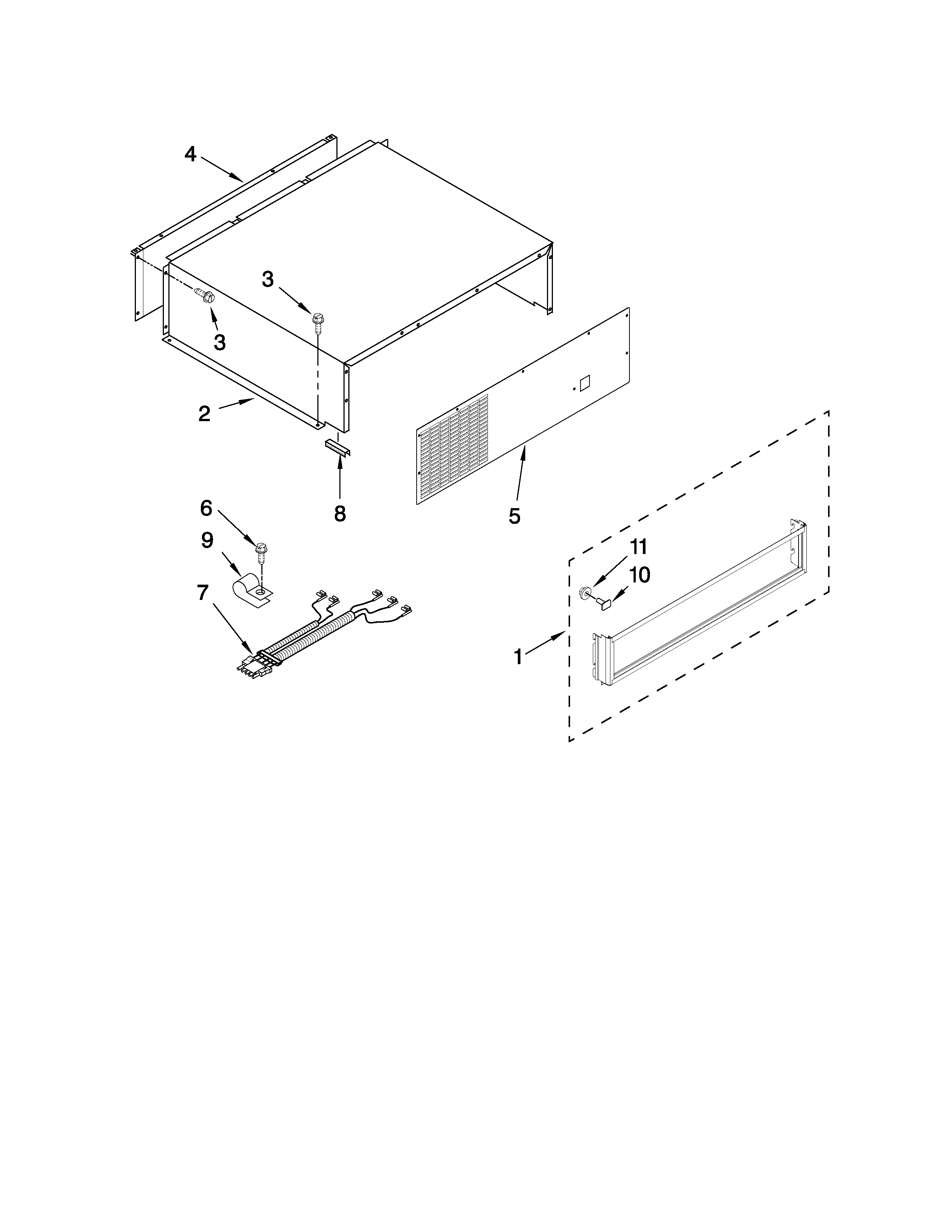 Top grille and unit cover parts