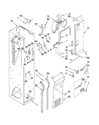 Freezer liner and air flow parts