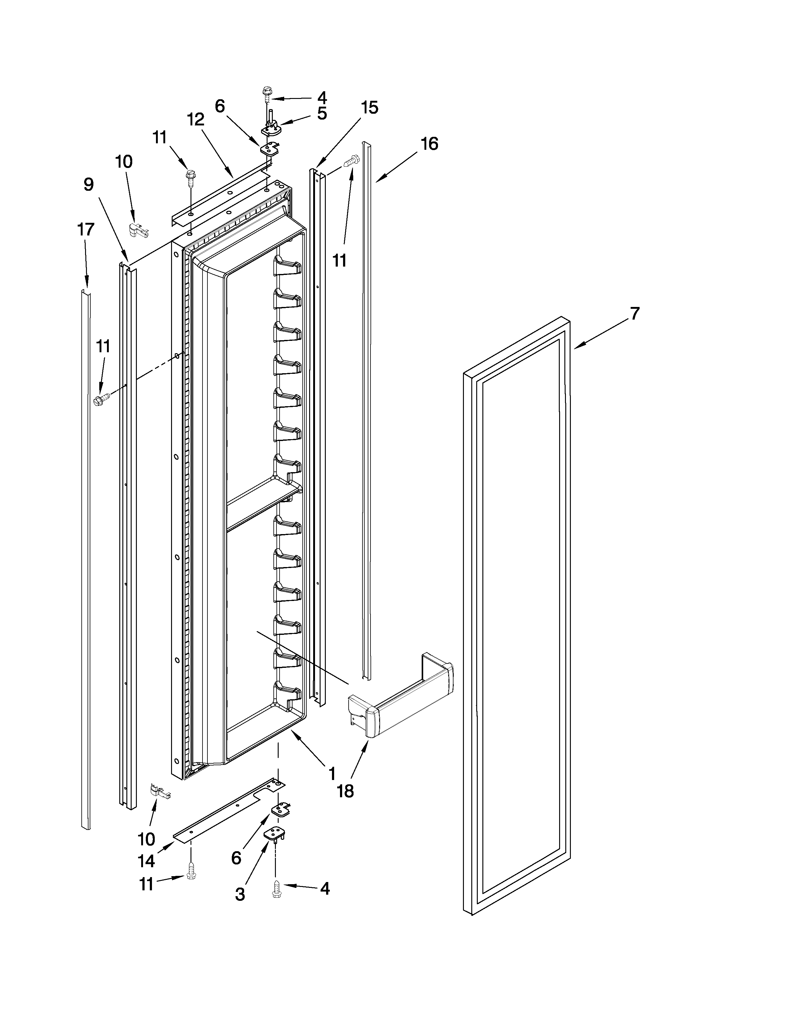 Freezer door parts