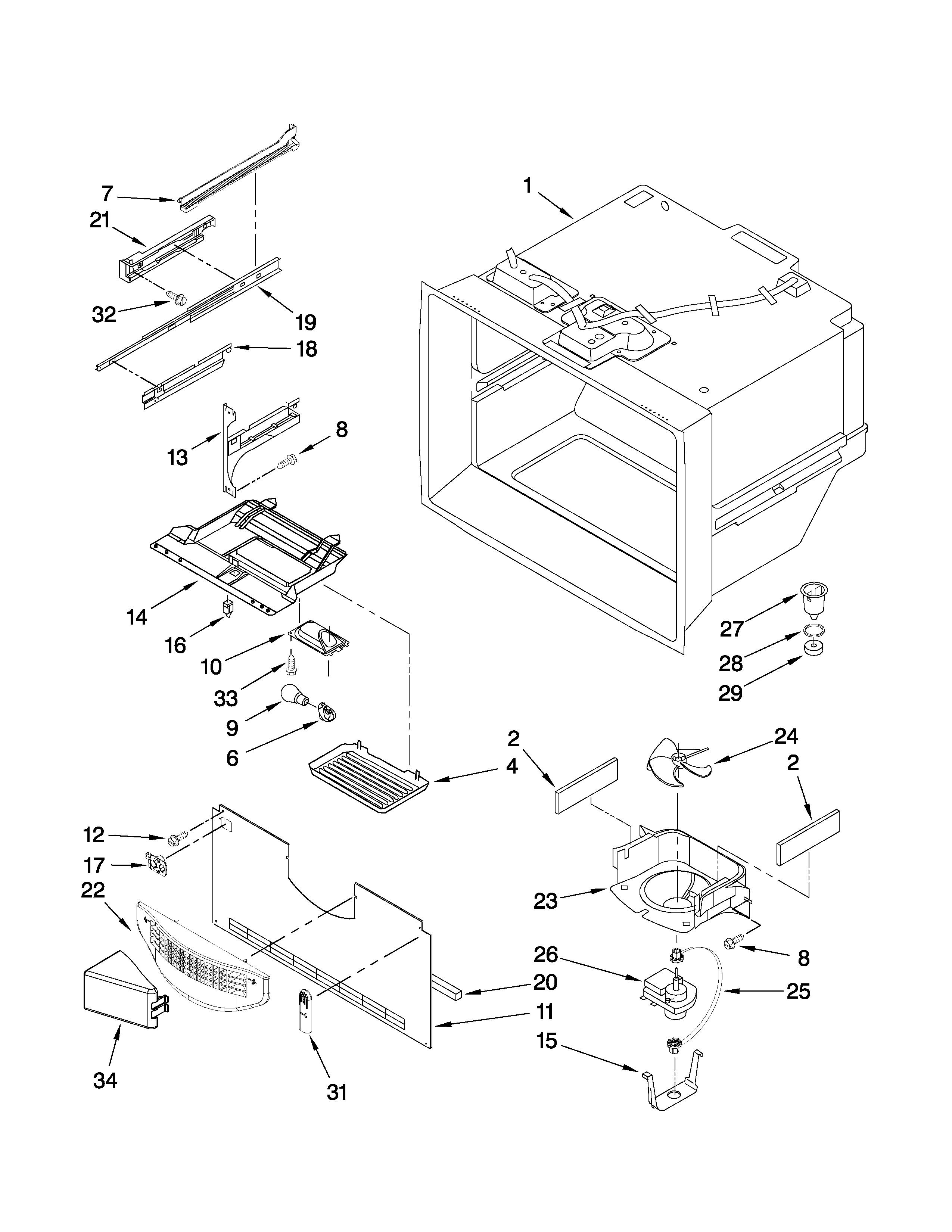 Freezer liner parts