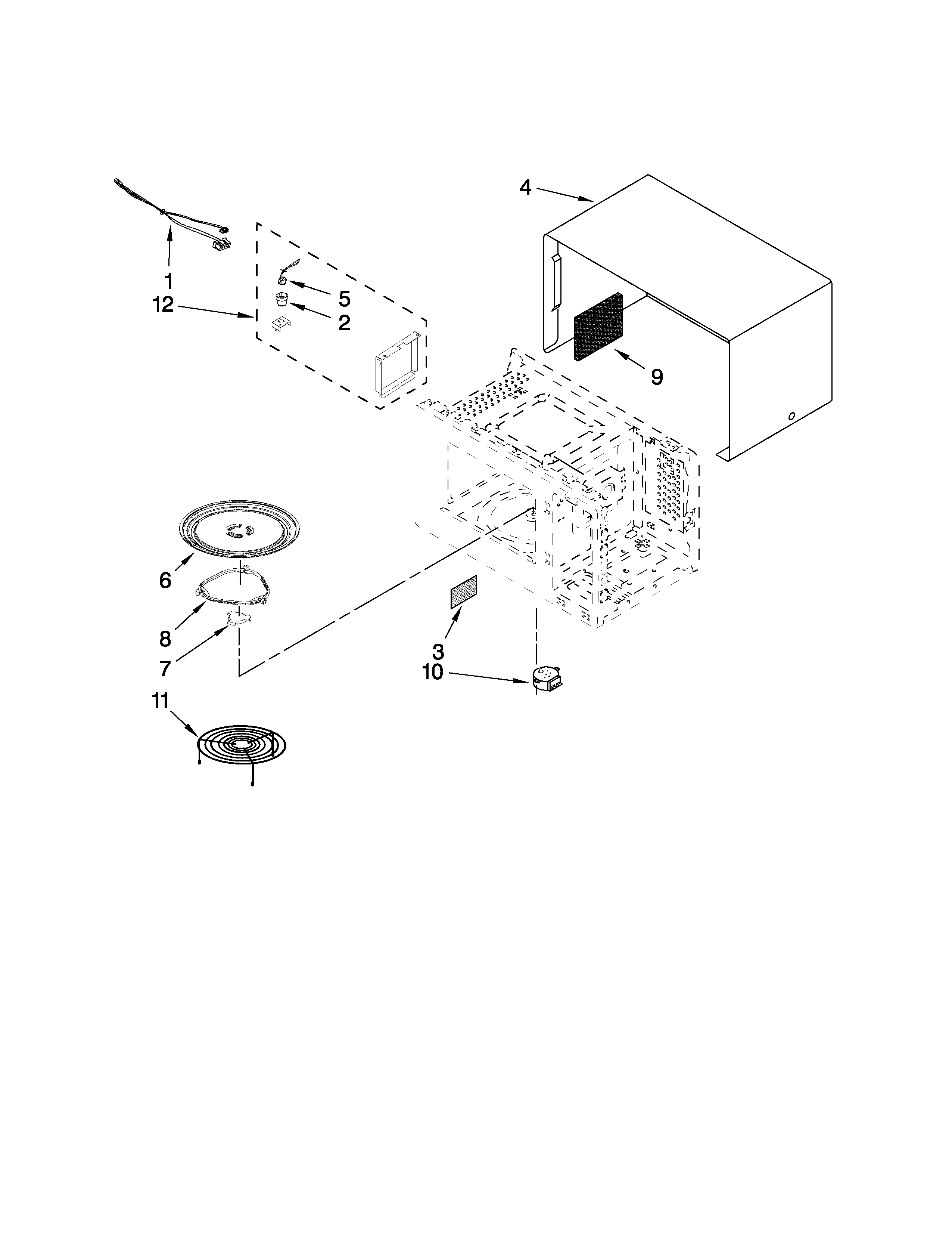 Microwave oven cavity parts
