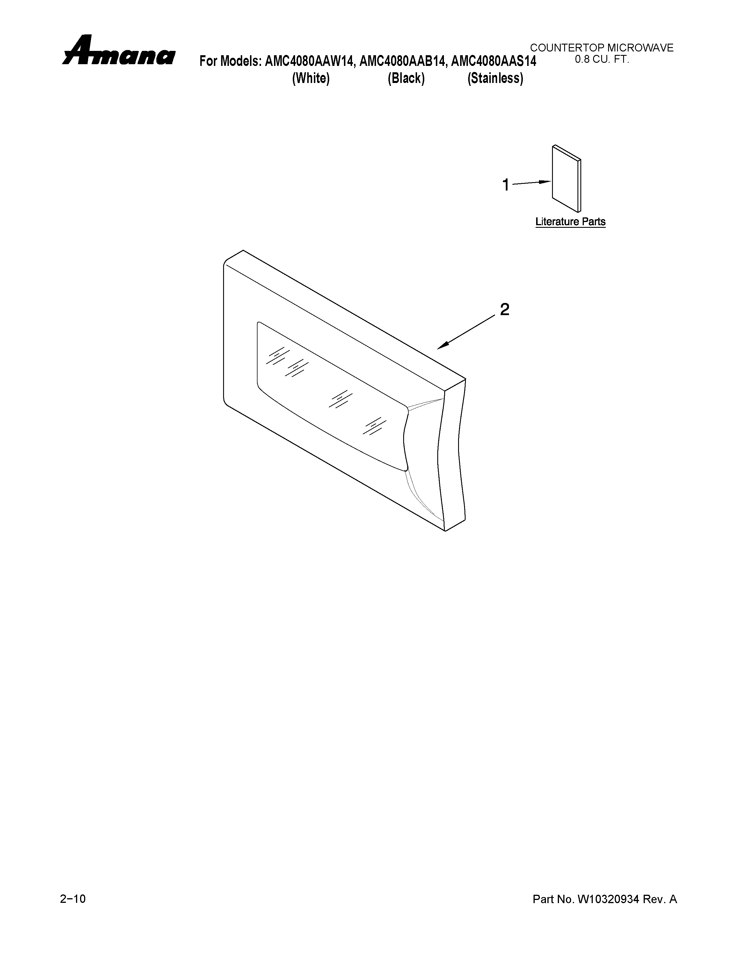 Microwave door parts
