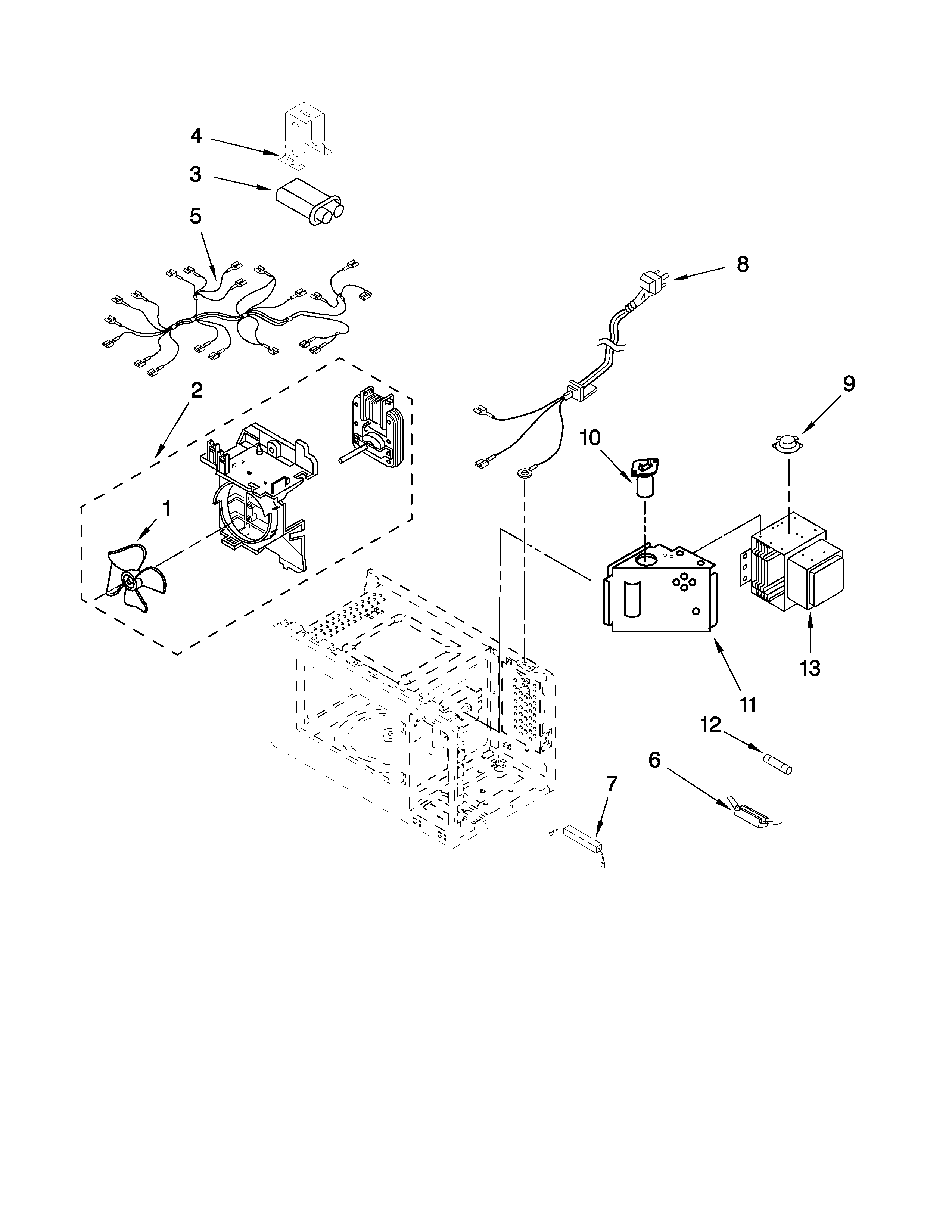 Microwave interior parts