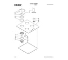Ikea ICS404WB0 cooktop, burner and grate parts diagram