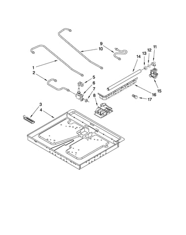 Burner box, gas valves, and switches
