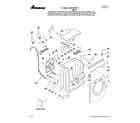 Amana NFW7200TW11 top and cabinet parts diagram