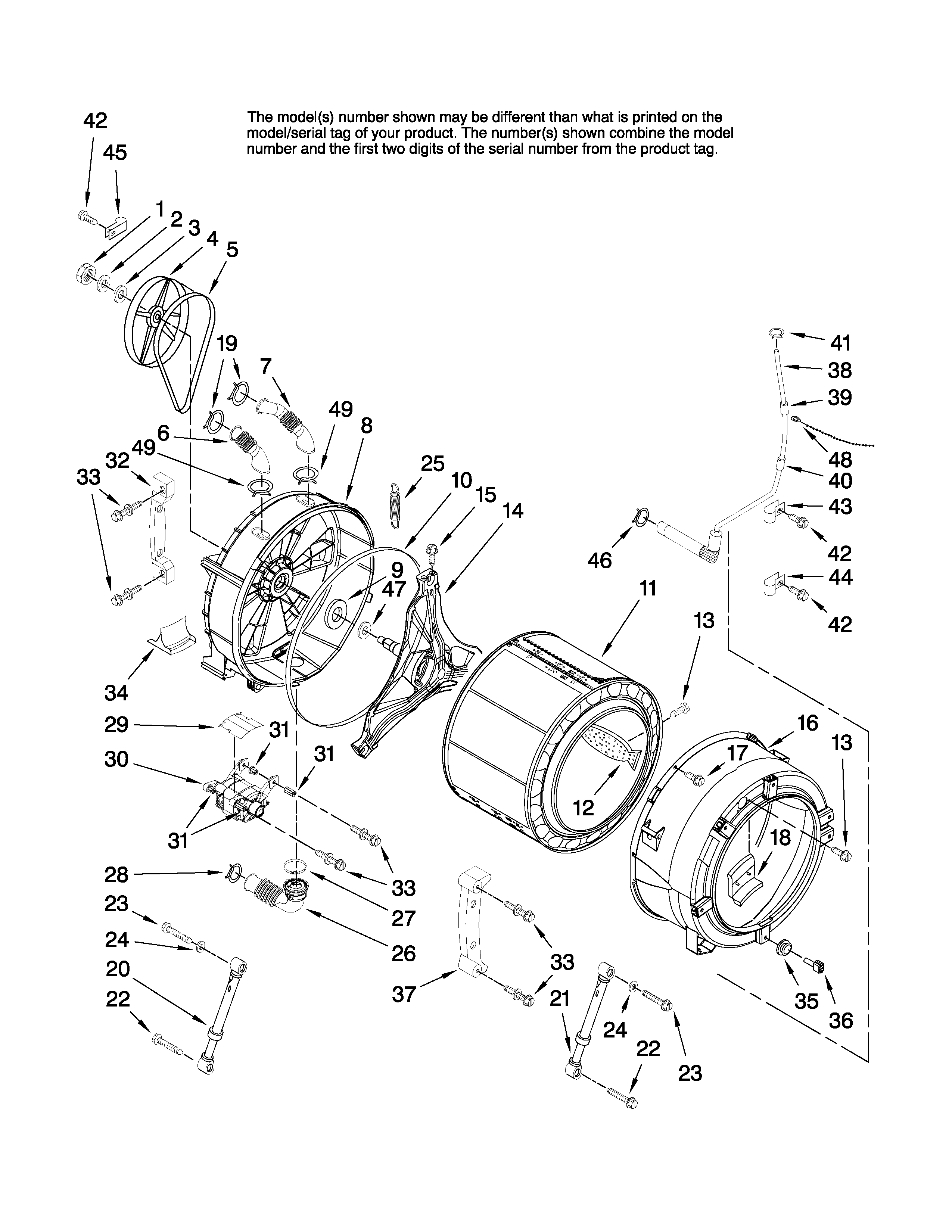 Tub and basket parts