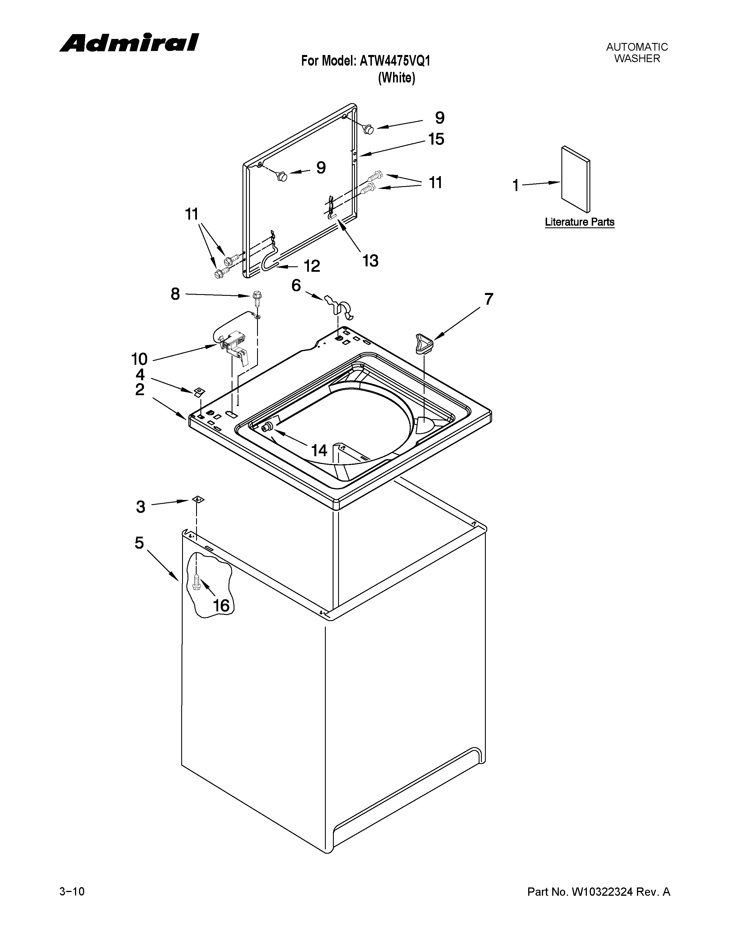 TOP AND CABINET PARTS