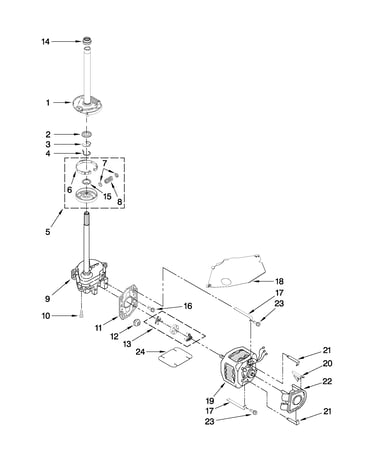 Brake, clutch, gearcase, motor and pump parts