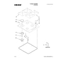 Ikea ICS304WM0 cooktop, burner and grate parts diagram