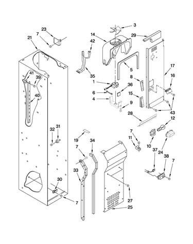 Freezer liner and air flow parts