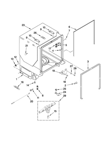 Tub and frame parts