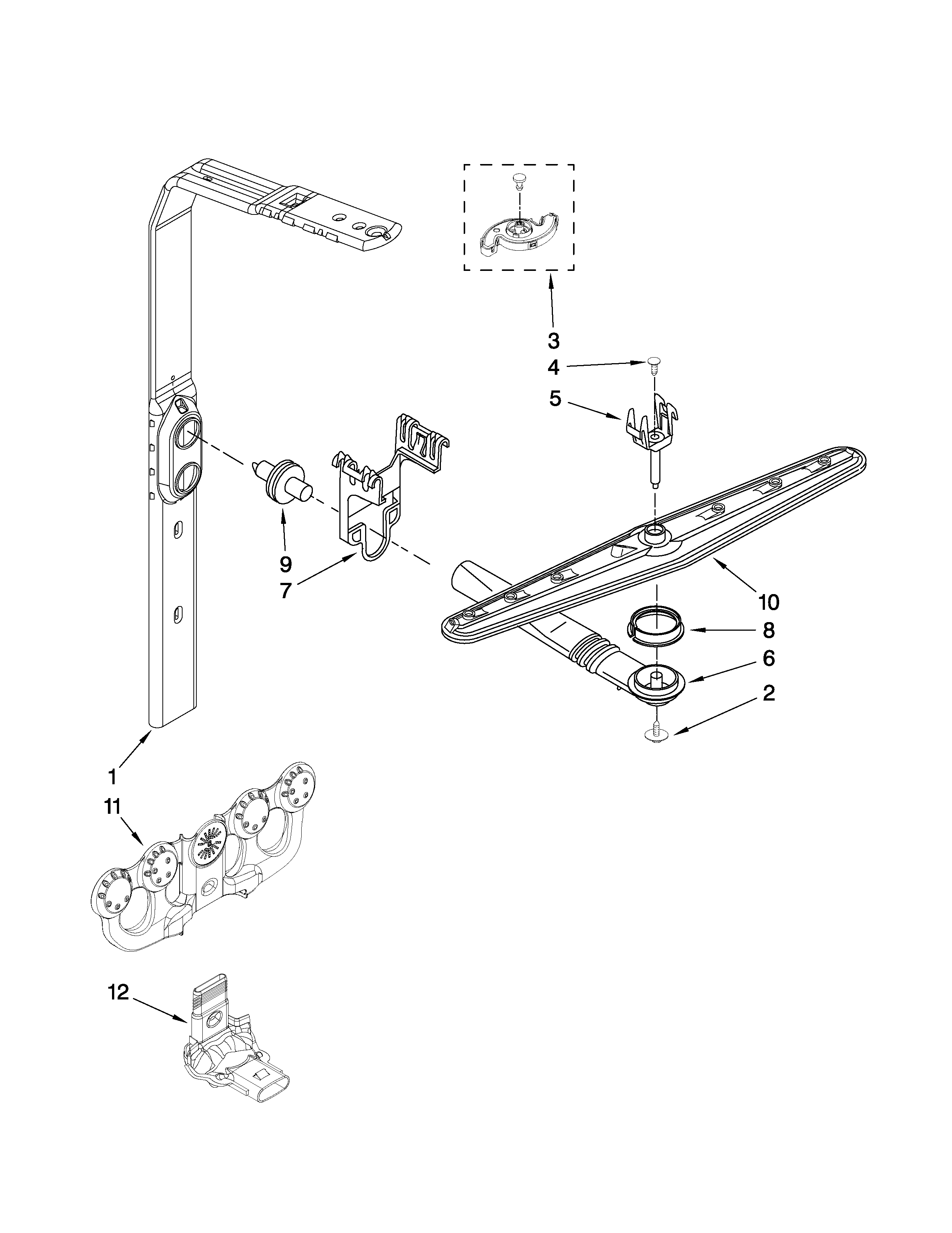 UPPER WASH AND RINSE PARTS