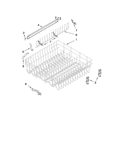 Upper rack and track parts