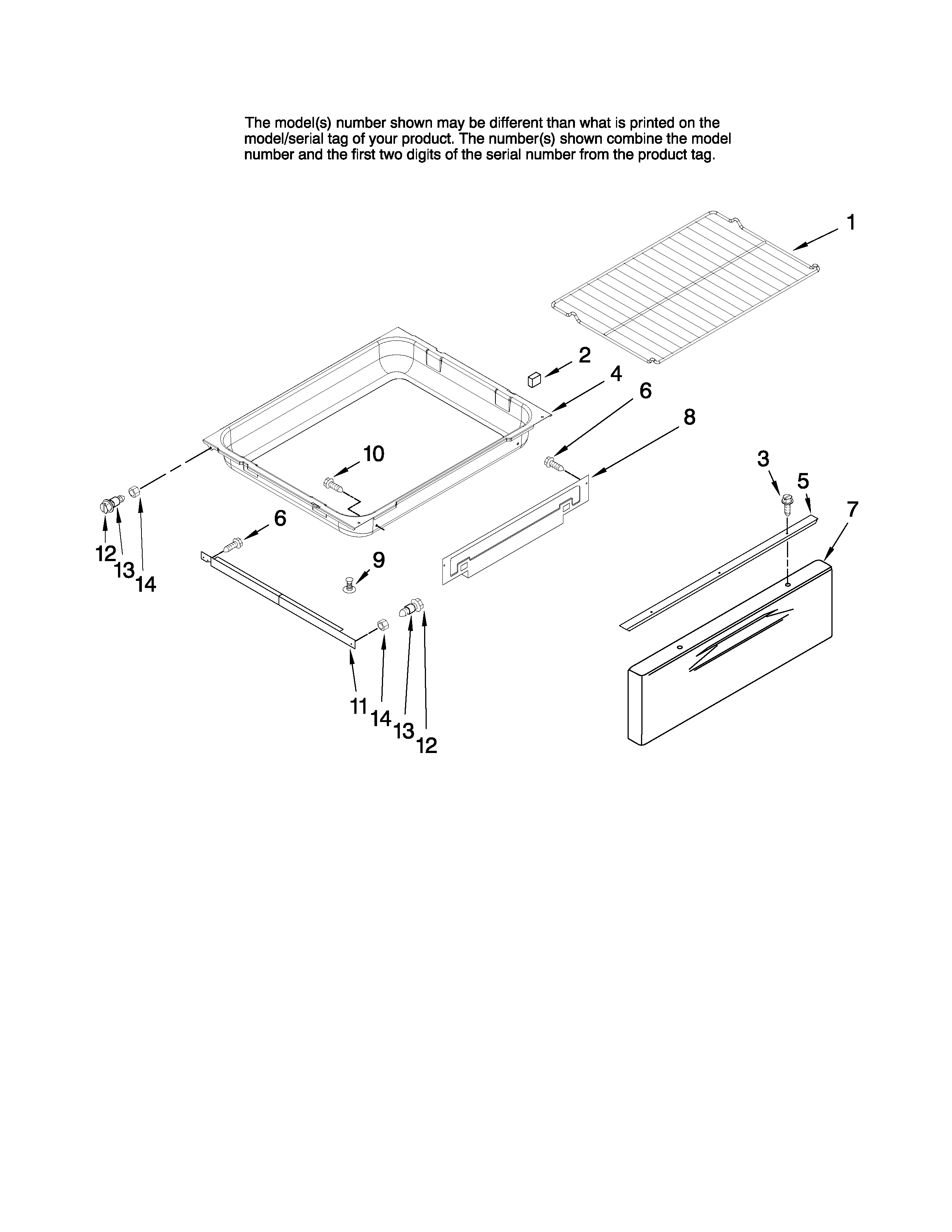 Drawer and rack parts