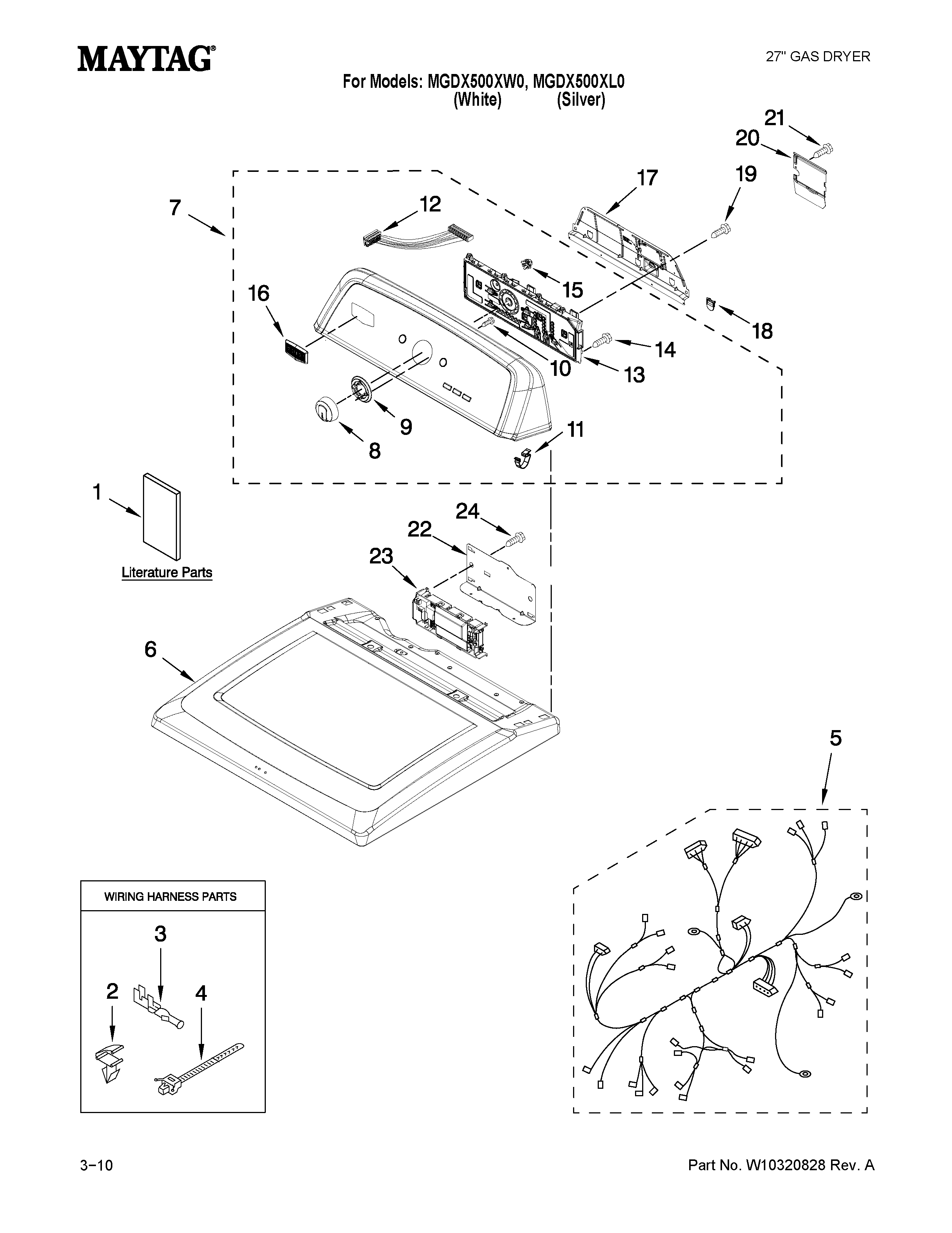 Top and console parts