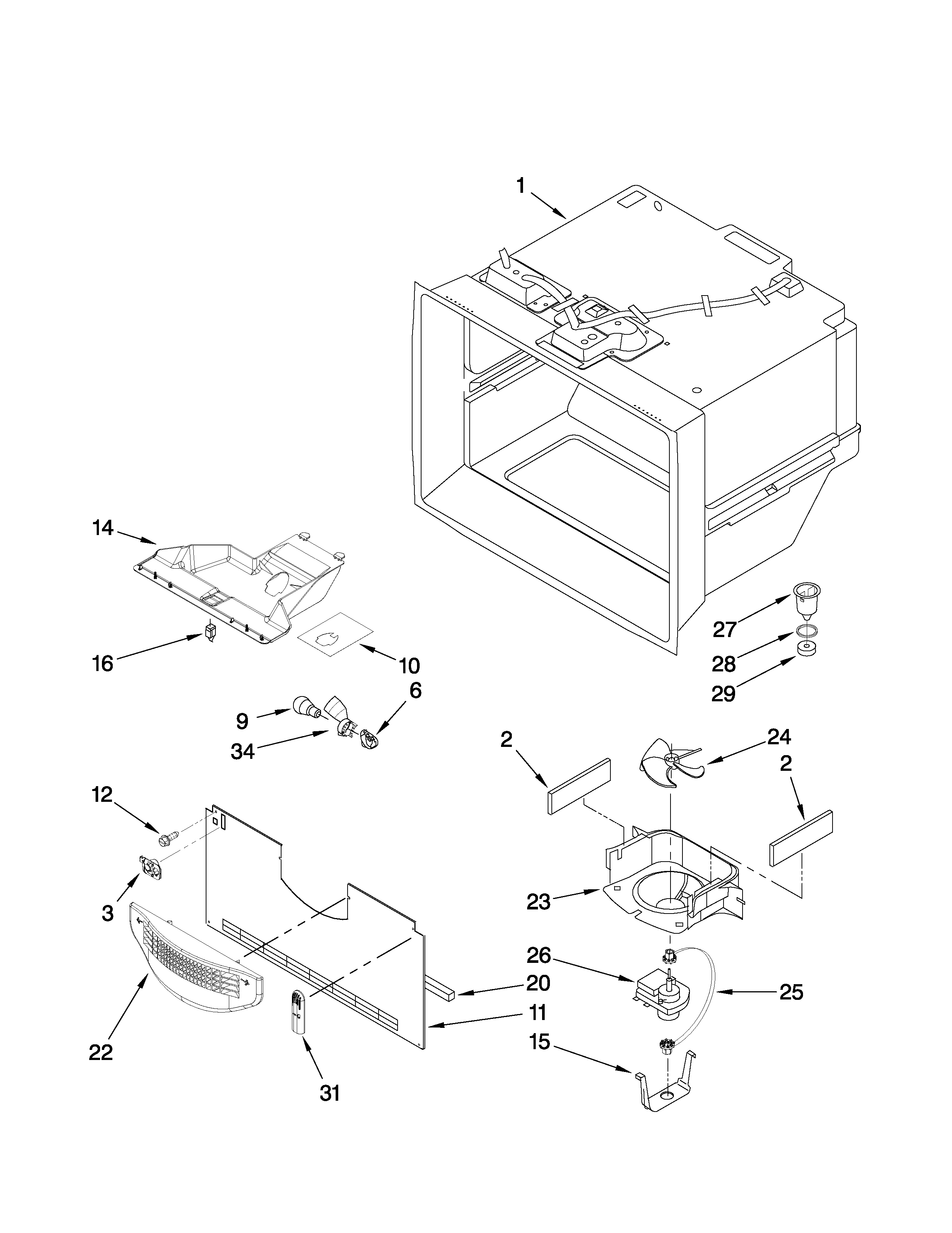 Freezer liner parts