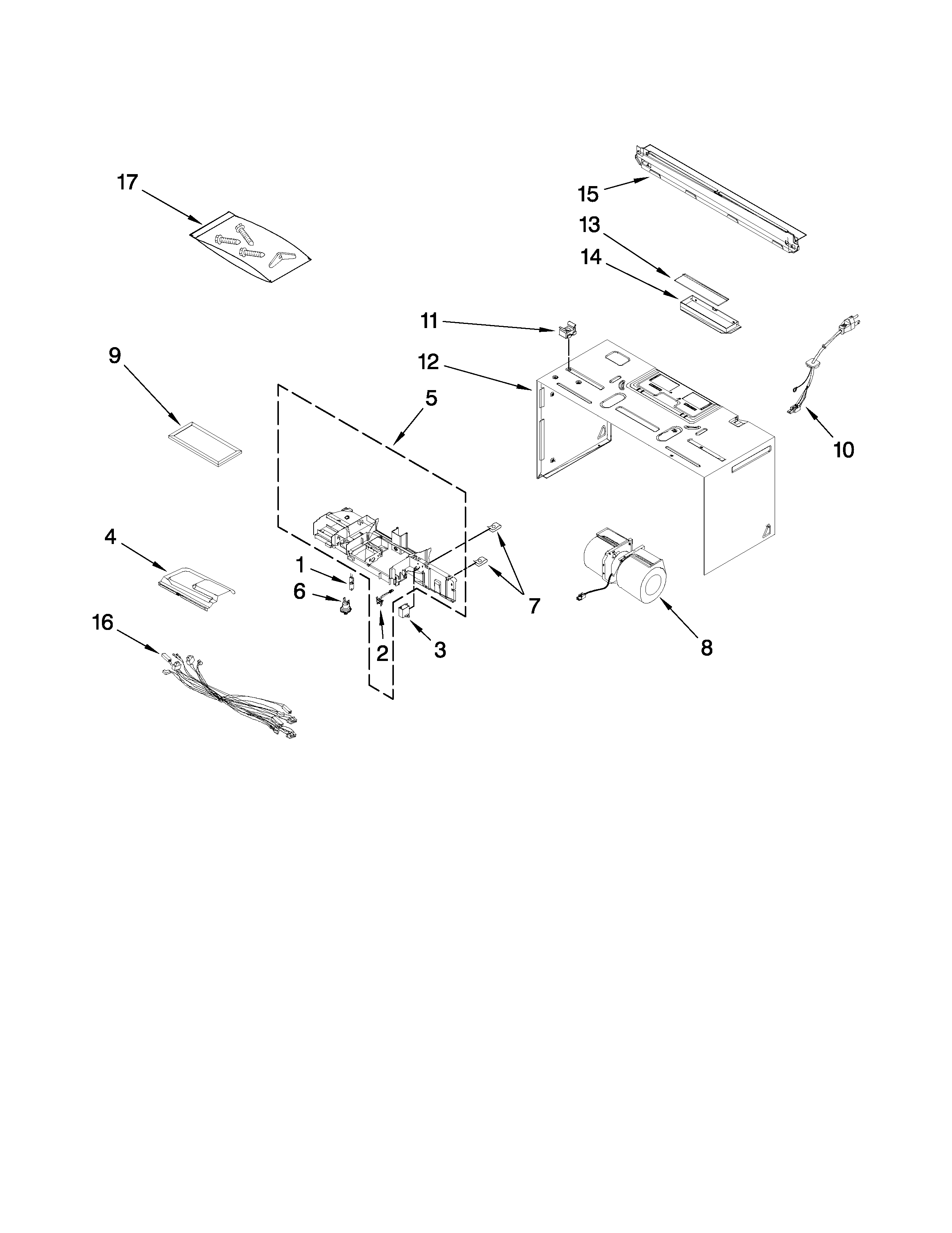 Cabinet and air flow parts