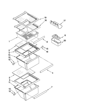 Refrigerator shelf parts