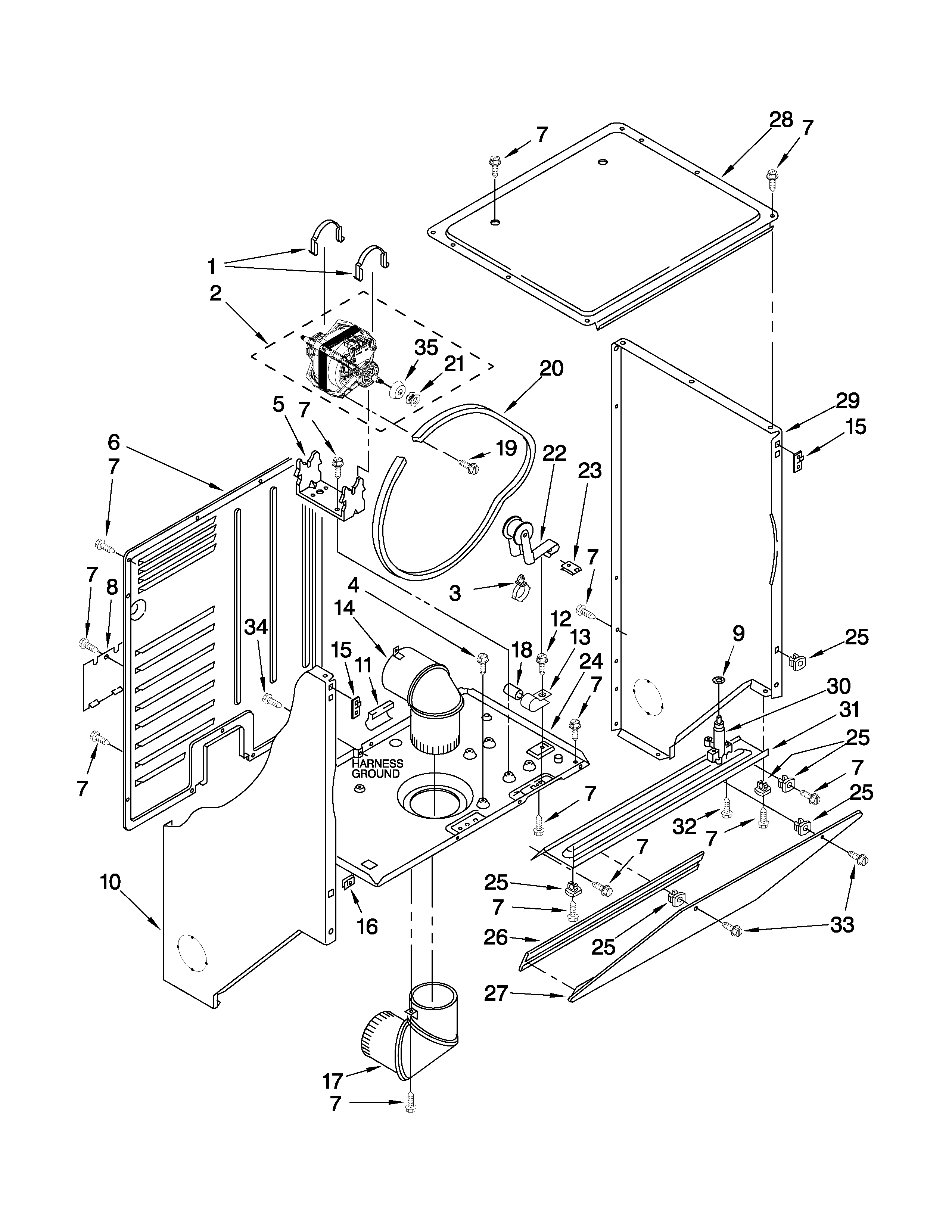 DRYER CABINET AND MOTOR PARTS