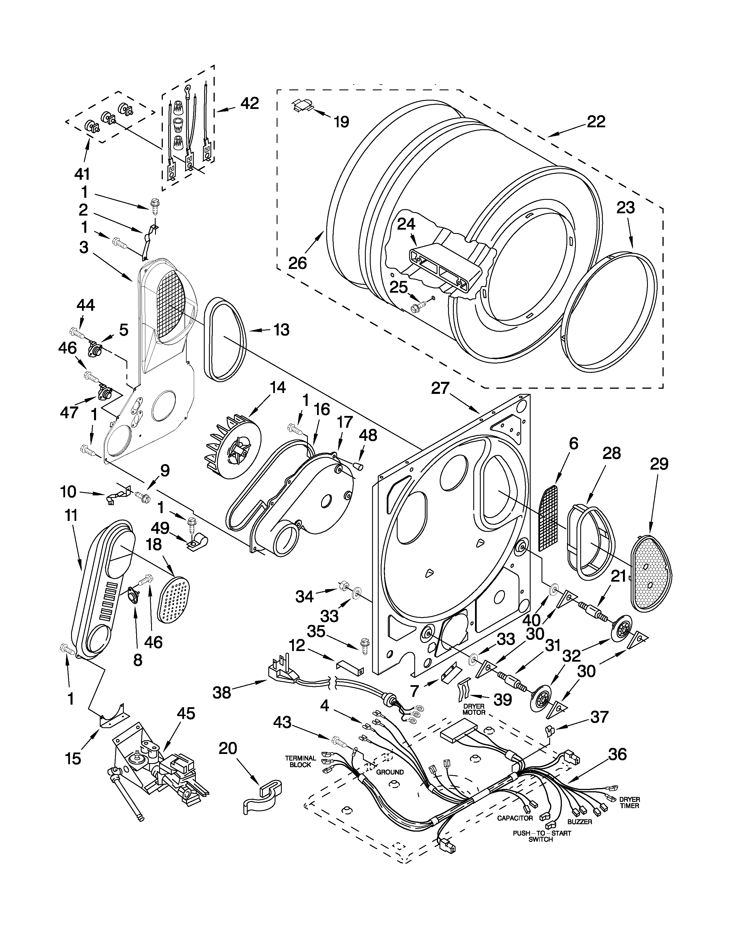 Dryer bulkhead parts