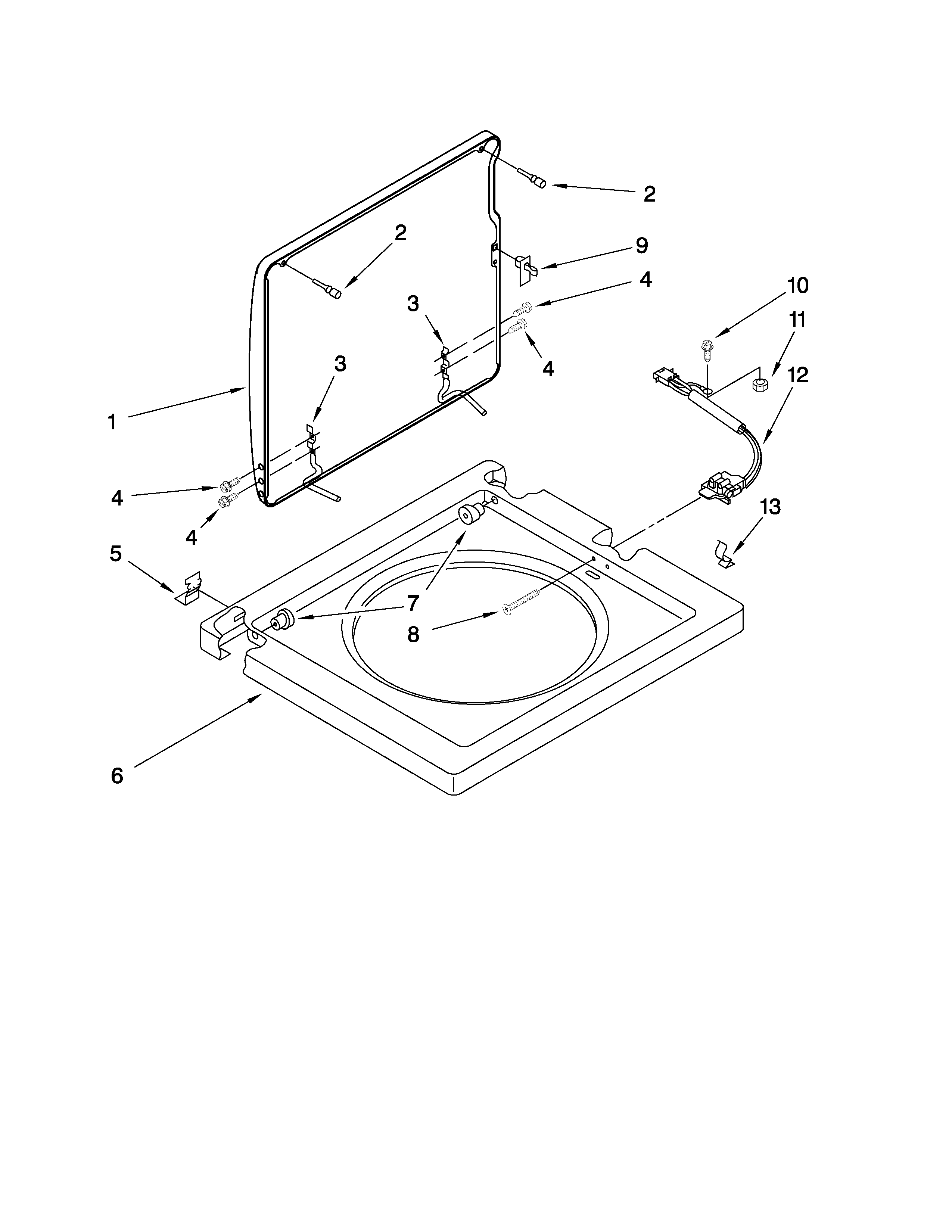 WASHER TOP AND LID PARTS