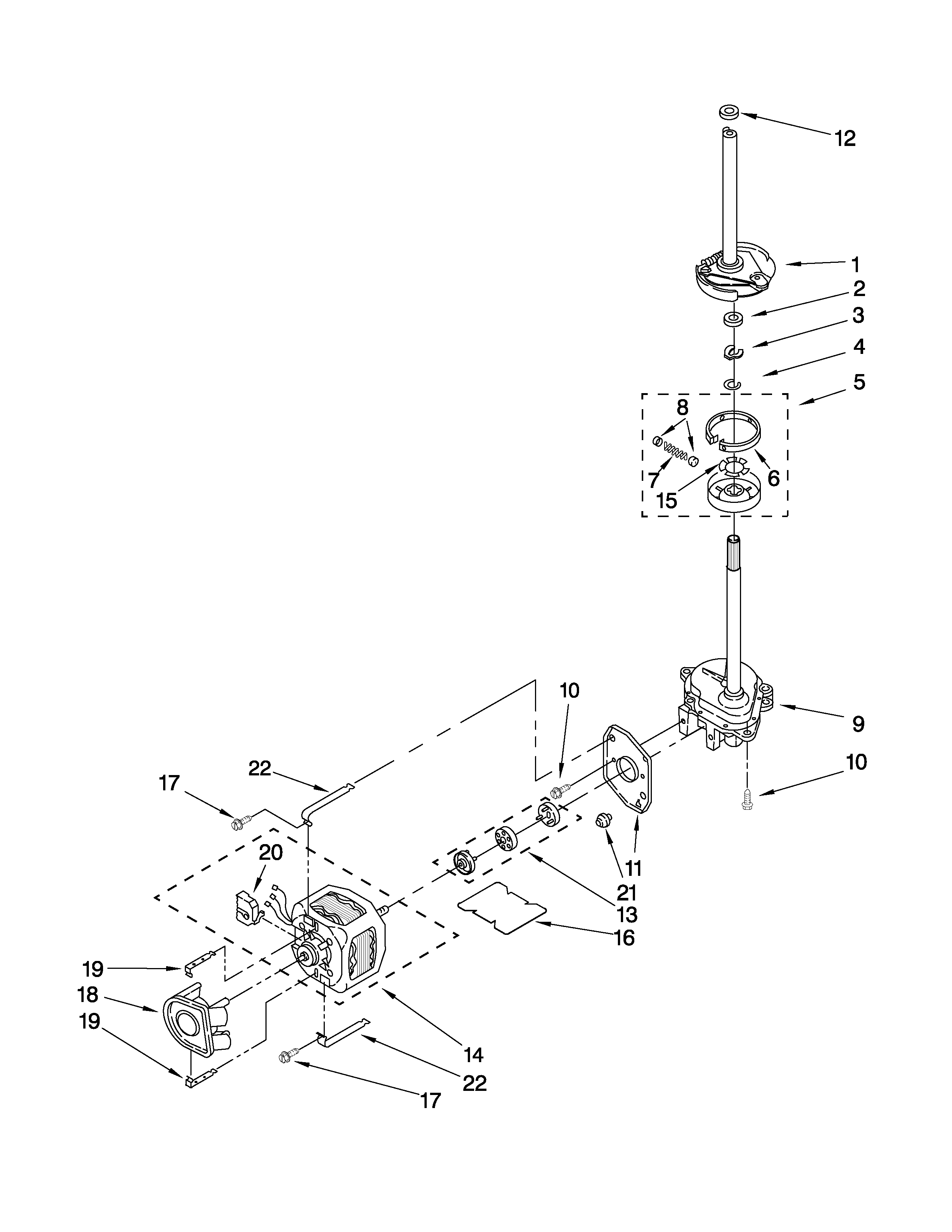 Brake, clutch, gearcase, motor and pump parts