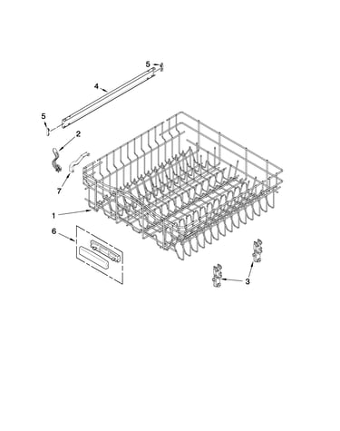 Upper rack and track parts