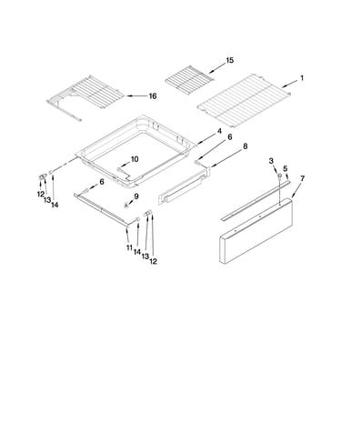 Drawer and rack parts