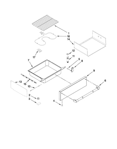 Drawer and rack parts
