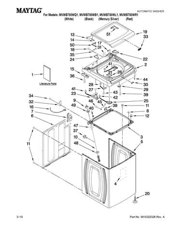 Top and cabinet parts